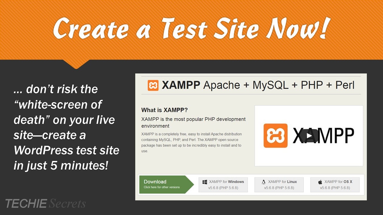 Create a WordPress test site banner